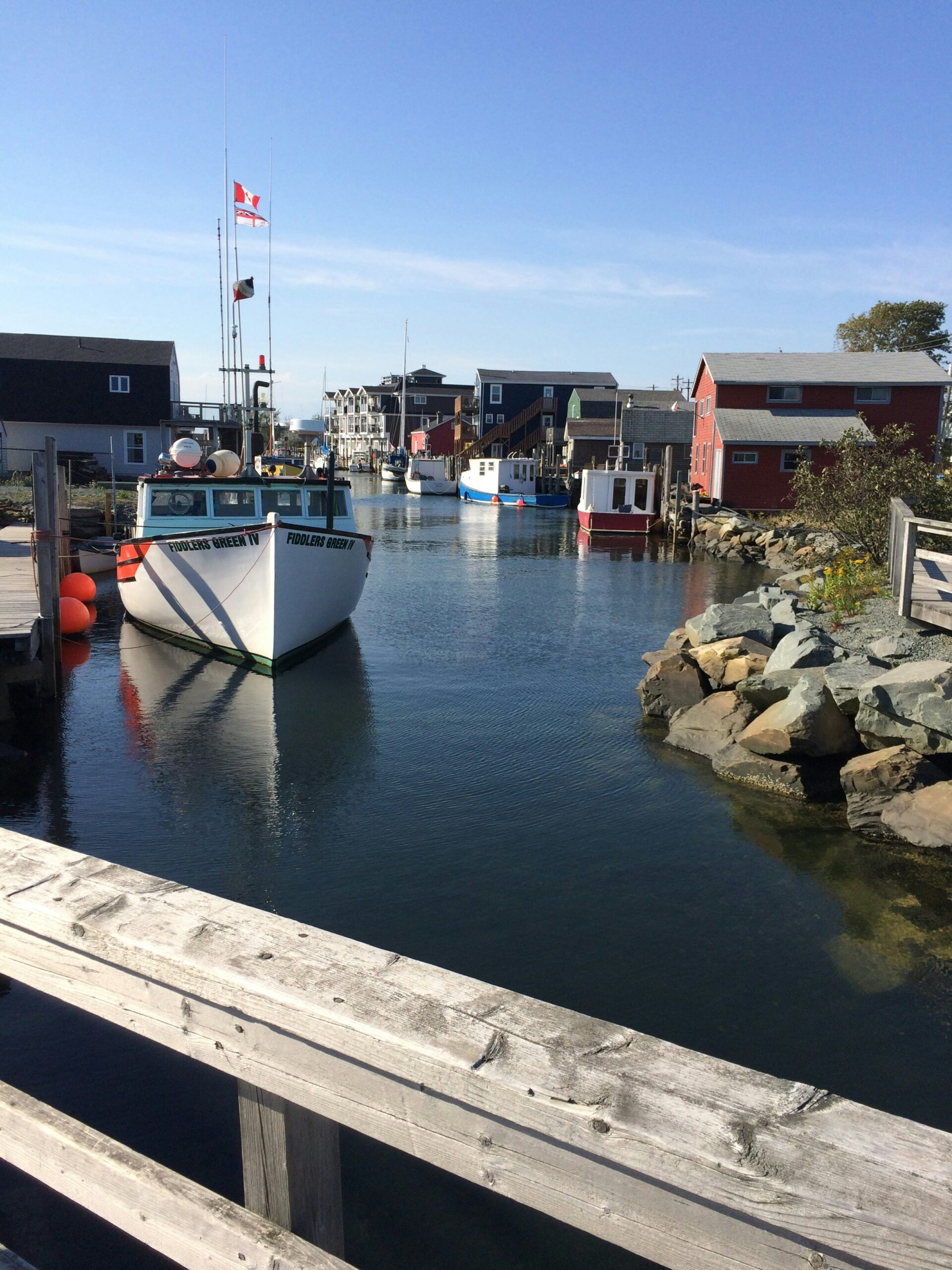 Waterfront boat docked in Halifax, Canada.