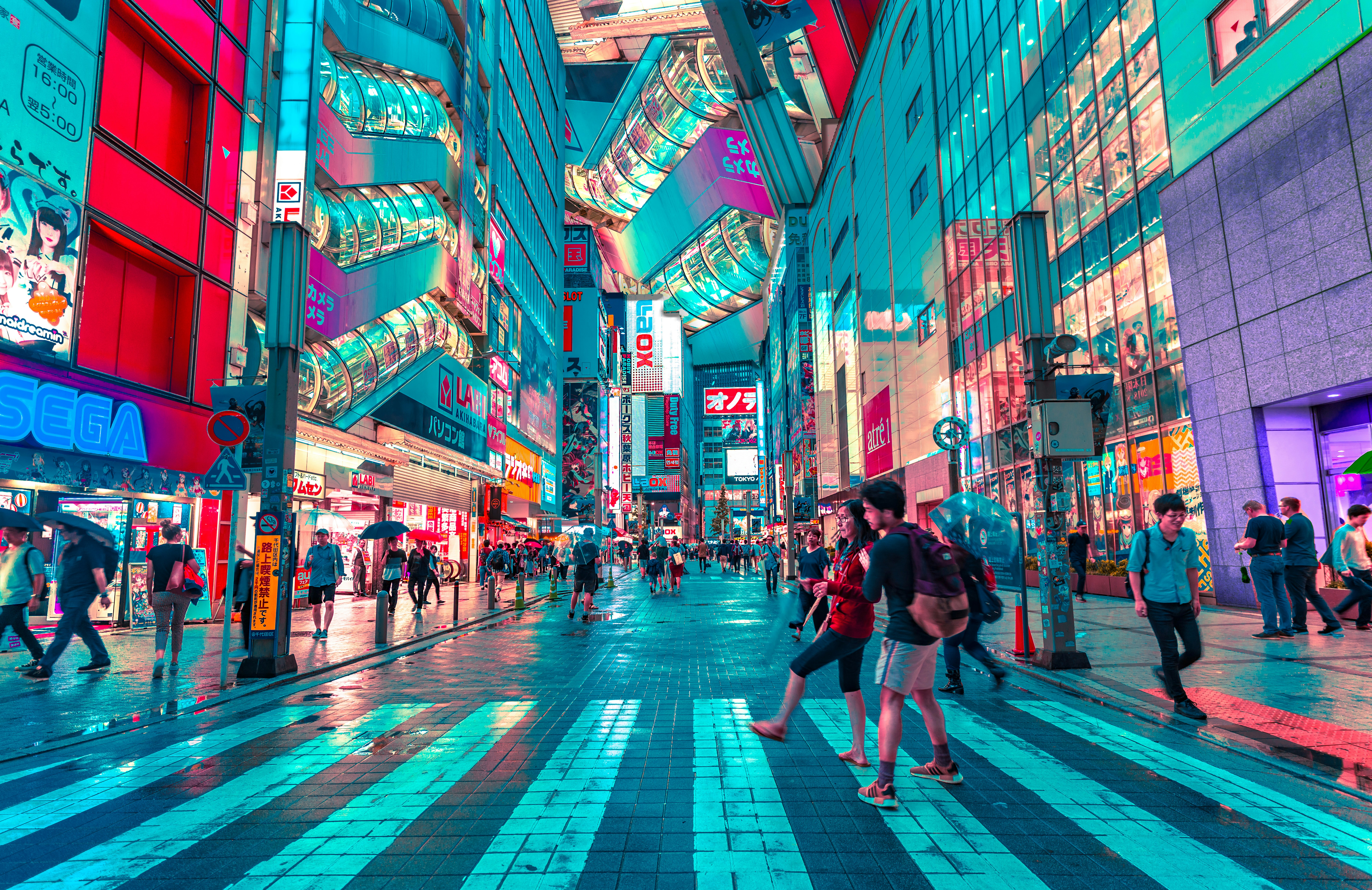 Tokyo Busy Street at Night